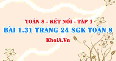 Bài 1.31 trang 24 SGK Toán 8 tập 1 Kết nối tri thức